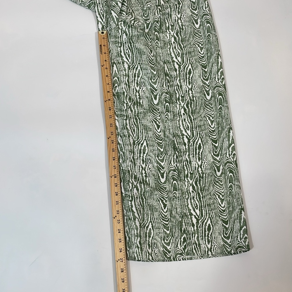 Anthropologie Pants NWT Size L Wide Leg Trouser Green Ivory Print - Picture 10 of 15